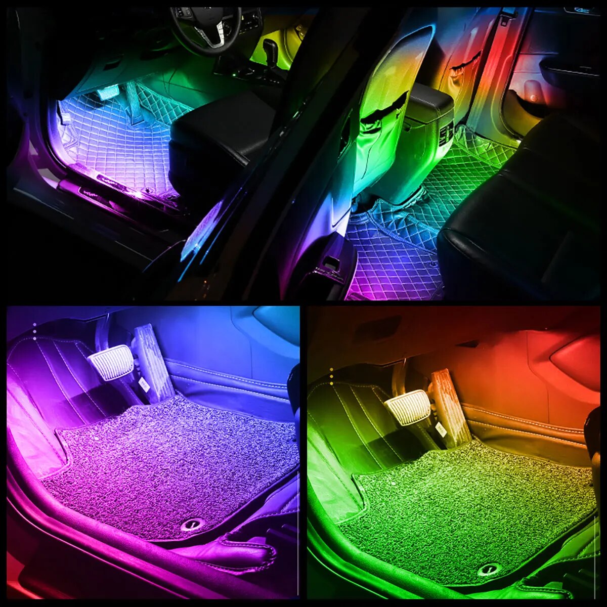 4 IN 1 6 IN 1 Symphony Car LED - đánh giá và giá Led Ambient Interior Car Lights App Control