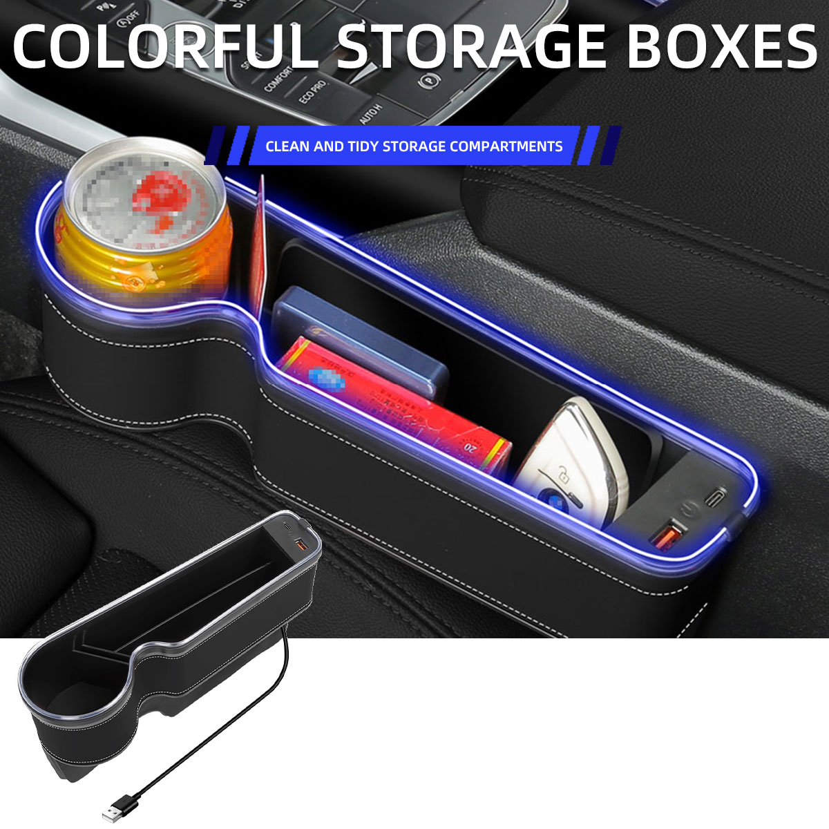 Car Seat Gap Filler Cup Holder - đánh giá và giá Seat Gap Filler Organizer With Usb Charger