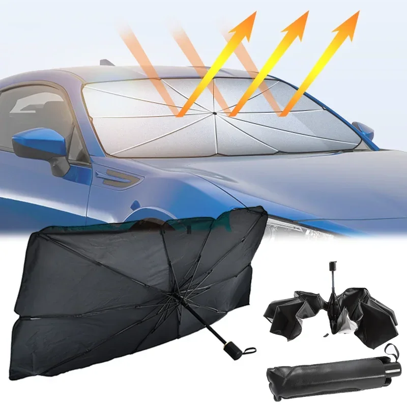 Car Windshield Sun Shade, Fold - đánh giá và giá Car Sunshade Windshield Umbrella Foldable