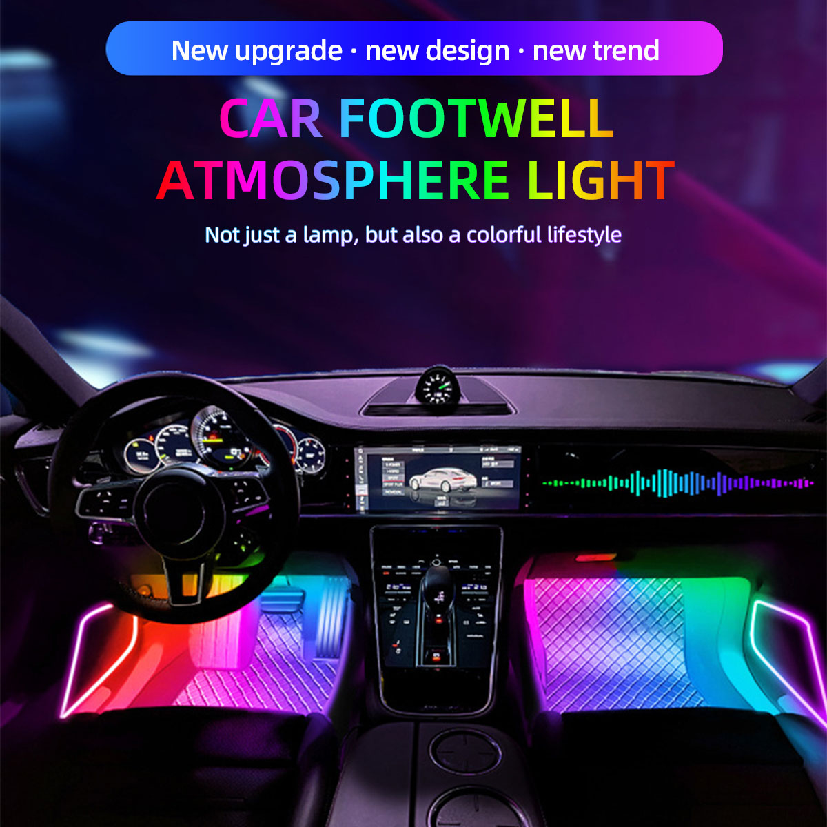 2/4in1 12/18 LED RGB Rainbow A - đánh giá và giá Led Ambient Interior Car Lights App Control