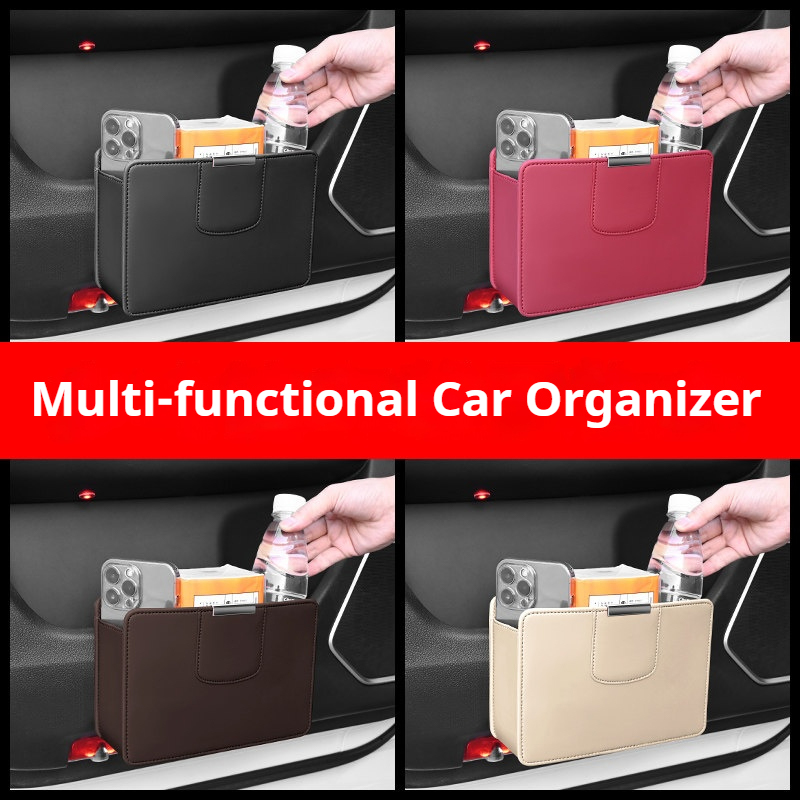 Car Trash Can Hanging Leather  - đánh giá và giá Waterproof Car Trash Can With Lid