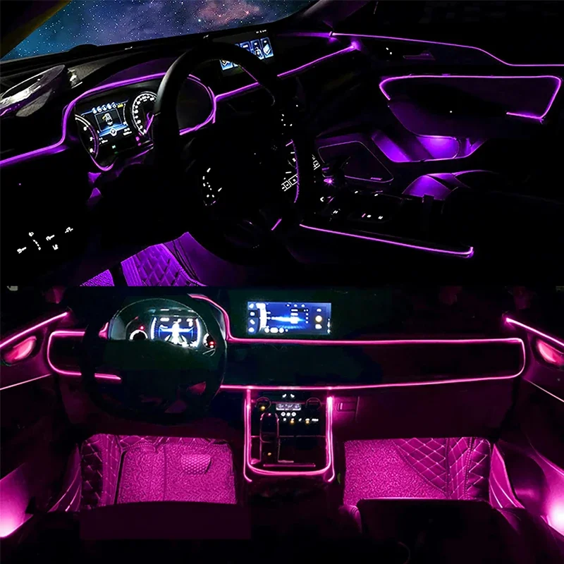 Flexible EL Wire Lights With A - đánh giá và giá Led Ambient Interior Car Lights App Control