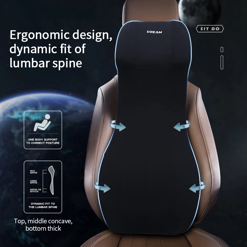 Integrated Car Lumbar Support  - đánh giá và giá Memory Foam Car Neck Pillow Lumbar Support
