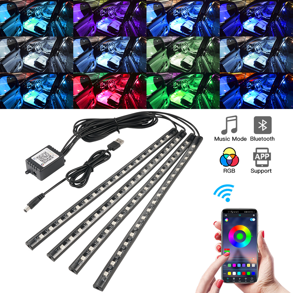 Đèn LED Dây Xe Ô Tô, Trang Trí - đánh giá và giá Led Ambient Interior Car Lights App Control