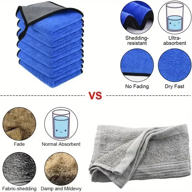 Car Wash Towel 1/5pcs Microfib - đánh giá và giá Microfiber Car Drying Towel Super Absorbent