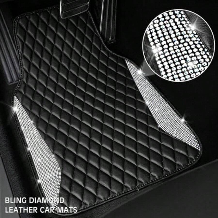 Leather Car Mats Shining Diamo - đánh giá và giá Car Floor Mats Universal Waterproof Leather
