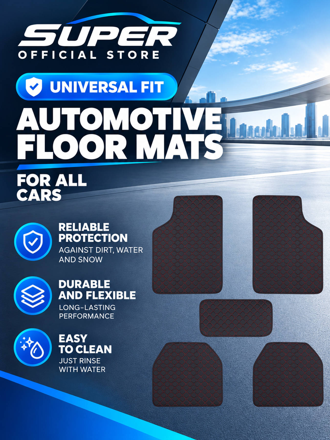 Car Floor Mats Full Set Univer - đánh giá và giá Car Floor Mats Universal Waterproof Leather