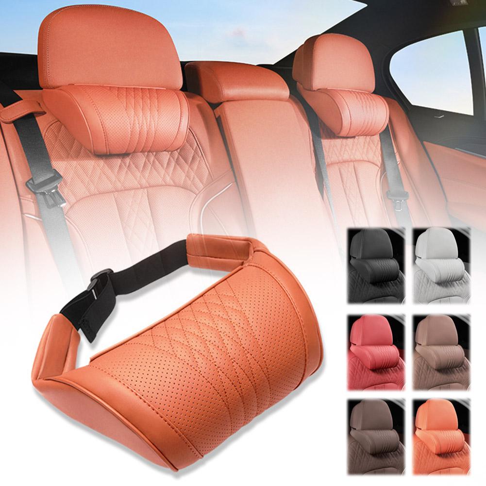 Luxury Leather Car Headrest Pi - đánh giá và giá Memory Foam Car Neck Pillow Lumbar Support