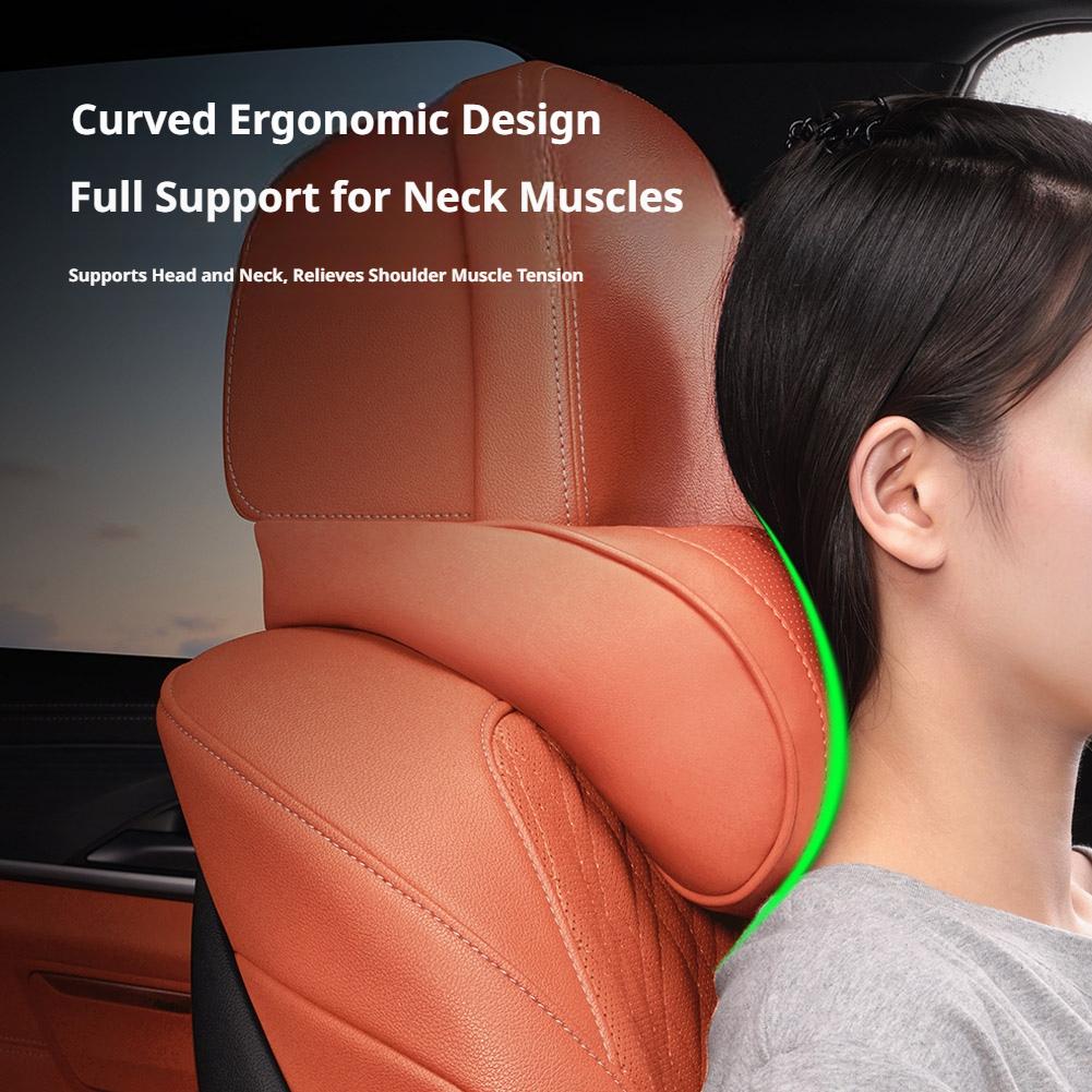 Luxury Leather Car Headrest Pi - đánh giá và giá Memory Foam Car Neck Pillow Lumbar Support