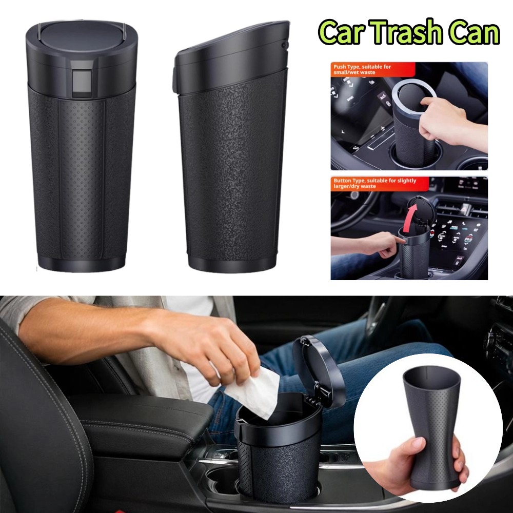 Portable Car Trash Can with Pu - đánh giá và giá Waterproof Car Trash Can With Lid