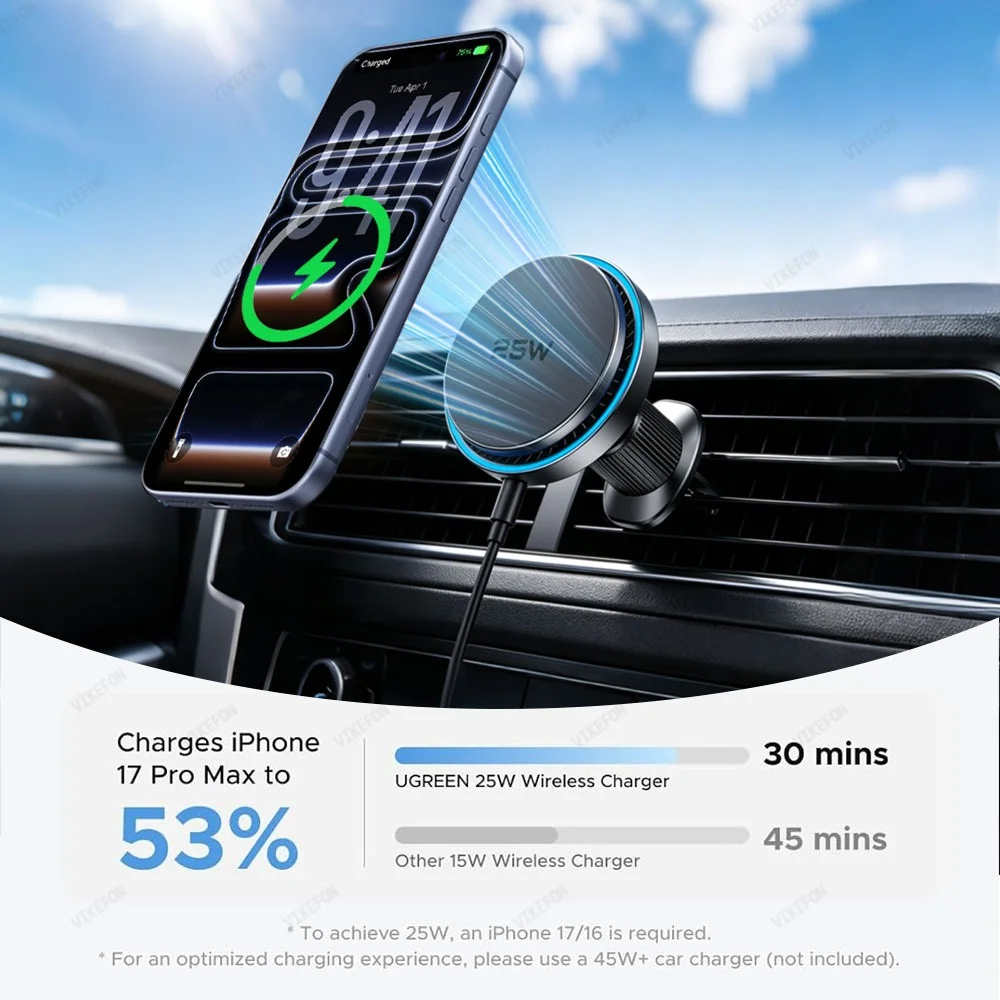 Car QI2 25W Magnetic Wireless  - đánh giá và giá Magnetic Phone Holder For Car Vent