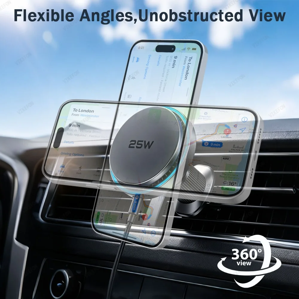 Car QI2 25W Magnetic Wireless  - đánh giá và giá Magnetic Phone Holder For Car Vent