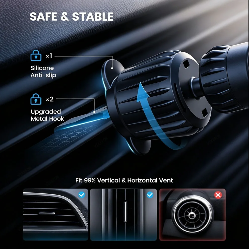 Car QI2 25W Magnetic Wireless  - đánh giá và giá Magnetic Phone Holder For Car Vent